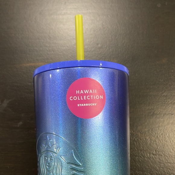 Starbucks Hawaii Collection 24oz Stainless Steel Blue Ombre Tropical Cold Cup - Picture 5 of 5